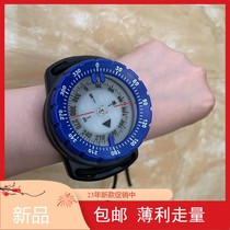 Diving compass underwater waterproof luminous compass watch compass wrist rubber band elastic rope meter diving direction watch