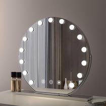Internet celebrity dressing table makeup mirror wall-mounted desktop desktop wall-mounted home bedroom led smart mirror with light large