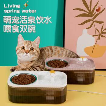 Xiaohua automatic double bowl water dispenser water dispenser electric high-value cat food utensils water utensils pet intelligent feeding equipment