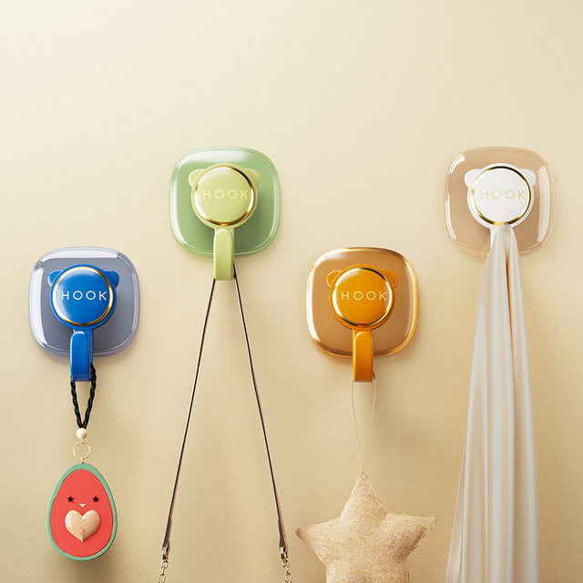 No-Drill Adhesive Hooks, Strong Load-Bearing, Door Hooks, Kitchen and Bathroom Wall Hooks, Traceless Wall Hooks, Backpack Hanging Rack