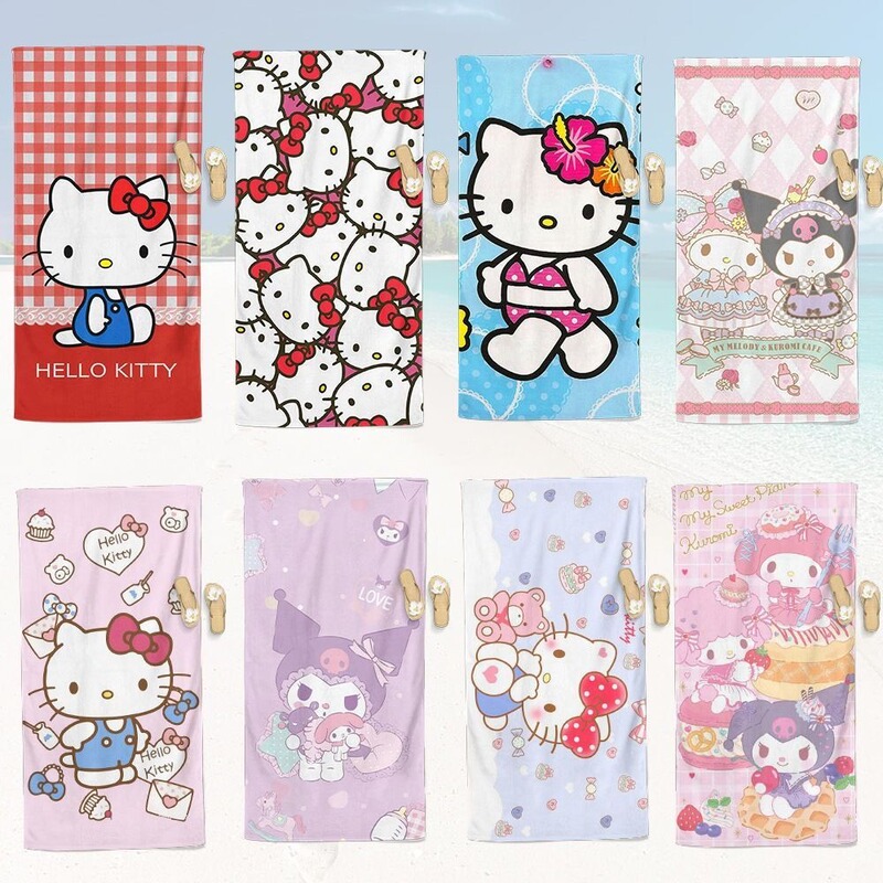 Sanrio Kitty Bath Towel, Microfiber Beach Towel, Running and Fitness Towel Sanrio Kitty Bath Towel, Microfiber Beach Towel, Running and Fitness Towel