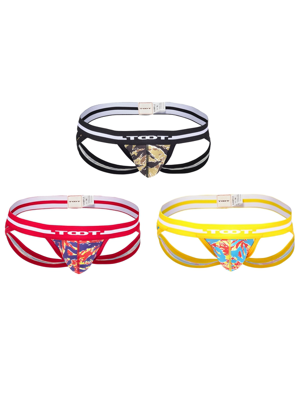 Japanese Toot Men's Low-Rise Underwear Double Tiger Year Series Jogging Suspenders Quick-Dry Stretch Nylon Underwear