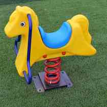 Kindergarten outdoor park community amusement facilities childrens rocking horse rocking fixed spring single double wooden horse