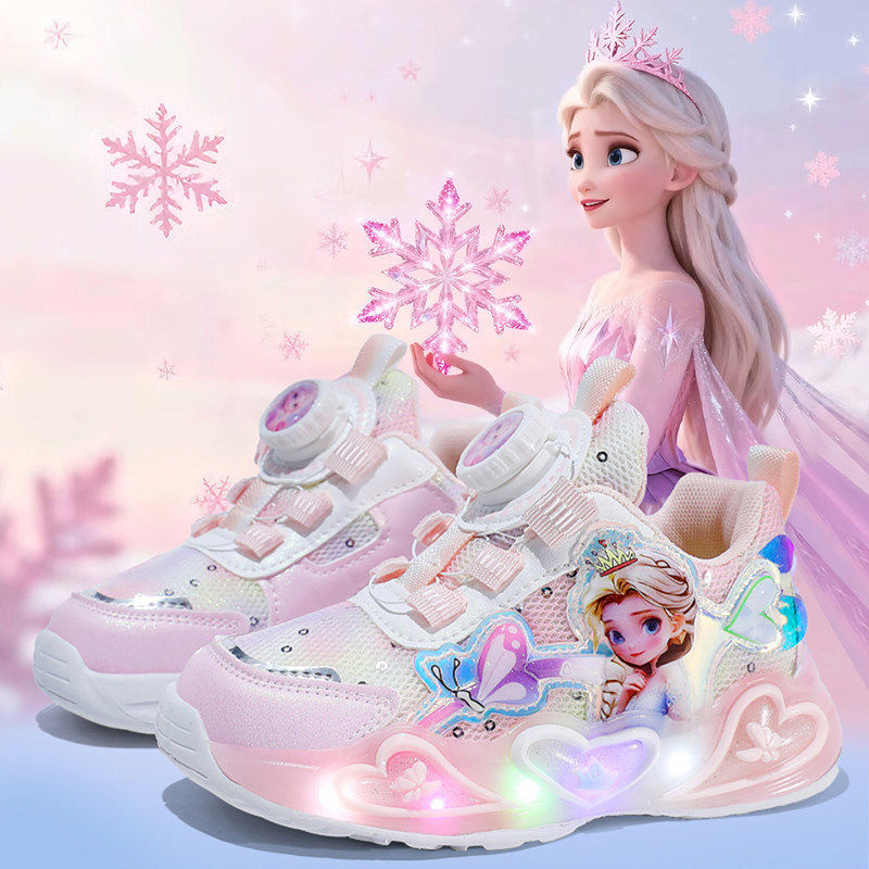 Authentic Girls' Elsa Princess Light-Up Shoes 2026 Summer Single Mesh Children's Sports Shoes Girls' Elsa Light-Up Shoes Authentic Girls' Elsa Princess Light-Up Shoes 2026 Summer Single Mesh Children's Sports Shoes Girls' Elsa Light-Up Shoes