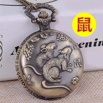 Watch ultra-thick fashion personality pocket watch retro flip cover quality K quality student trend men and women mechanical