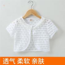 Girls shawl cardigan sun protection jacket thin girl lace breathable childrens waistcoat outer baby air-conditioning suit