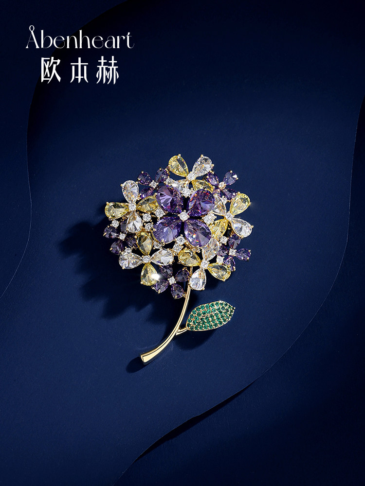 Abenheart Danish Embroidery Brooch, Light Luxury High-End Suit Shirt Pin, Designer Corsage Accessory