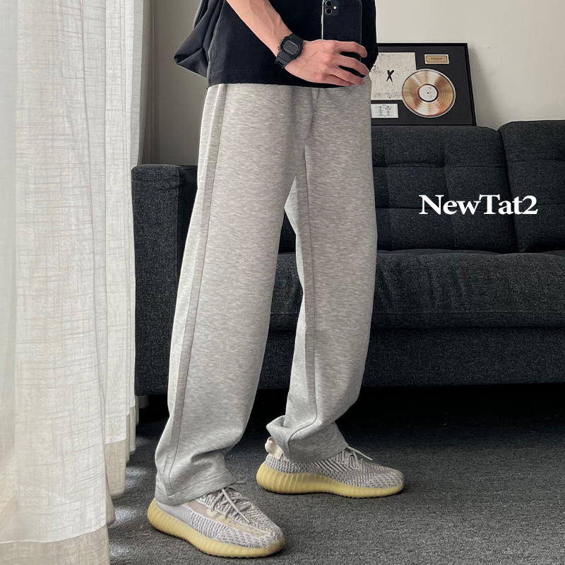 Newtat2 Coconut Color Paired with Yeezy Loose Drape Gray Sweatpants Men's Casual Straight-Leg Stretch Pants for Spring and Summer
