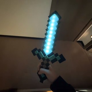 Minecraft diamond sword pickaxe two-in-one toy weapon mc game peripheral laser sword set model bow and arrow