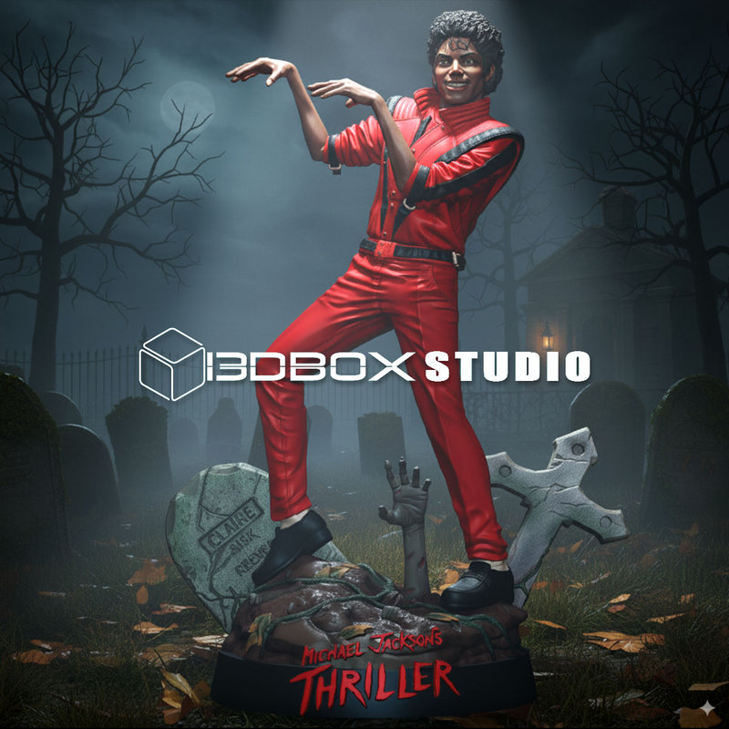 Exclusive Michael Jackson Thriller Classic Pose Figure White Mold, Large Scale and High Precision