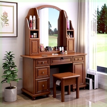 Medieval dressing table Chinese style bedroom solid wood dressing table multi-functional storage cabinet integrated combination girl light luxury retro