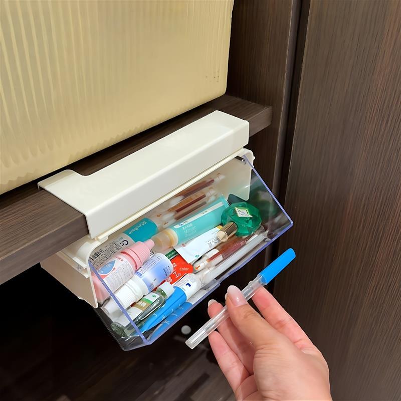 Hanging Mirror Cabinet Storage Box for Bathroom, Cosmetics and Skin Care Products, Wall-Mounted Magnetic Drawer-Type Storage