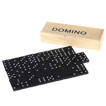 Popular foreign trade 28-piece black dominoes wooden boxed black dominoes wooden board game teaching aids