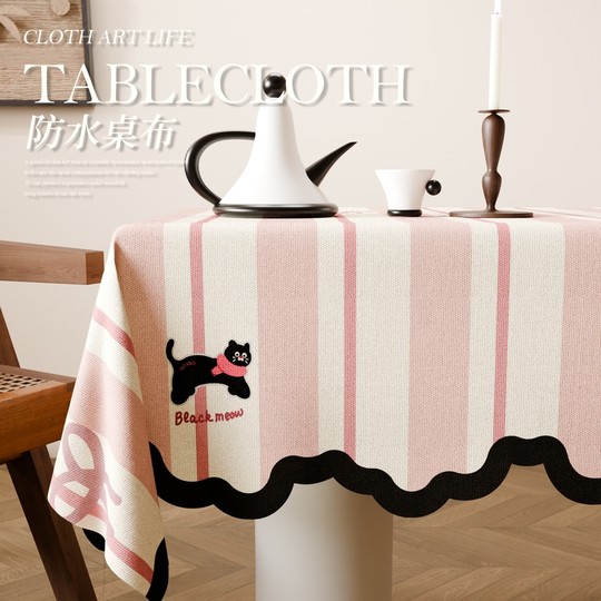 Cotton and Linen Tablecloth, Fabric for Home Use, No-Wash, Waterproof, Oil-Proof Tablecloth, High-Temperature Resistant Dining Table Mat, High-End Feel Cover Cloth, Coffee Table Cloth