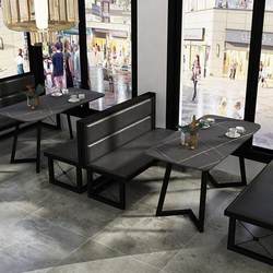 Scandinavian Accessible Luxury Minimalist Retro Iron Sofa Card Seat Industrial Style Bar Clear Bar Milk Tea Cafe Table and Chair Combination