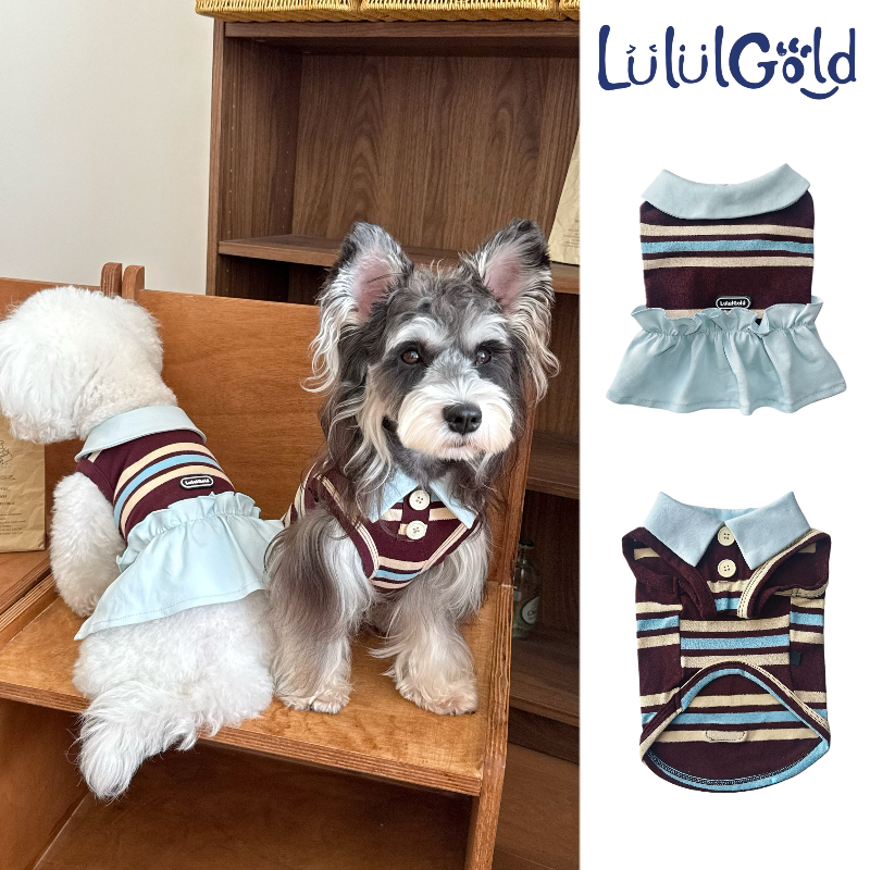 LululGold宠物衣服春夏新款狗狗无袖背心猫咪裙子小型犬情侣装