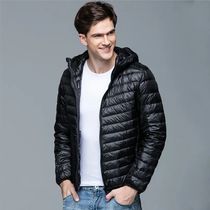 Men Fluffy Winter Coat Fashion Hooded 90% White Duck Down Ja