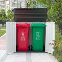 Outdoor community sanitation commercial classified trash can recycling station household covered plastic large and small dry and wet garbage_