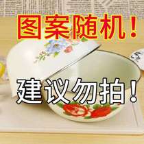 Round instant noodle sink bowl Chinese style mixing enamel crisper enamel dish bowl lid with basin mixing bowl for home use