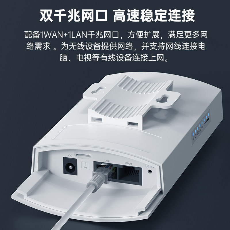 Plery R733 Outdoor Cat6 Waterproof 4g Sim Card Router 5g Dual-Band 1200m Outdoor Cpe Foreign 4g Portable Wifi All-Network Security Rural Ship Wifi Dedicated