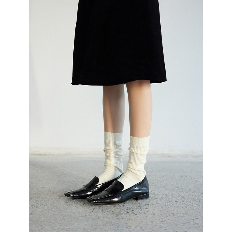 Yangma Retro Relaxed Socks for Women, Summer White Mid-Calf Socks, Japanese Style Slouchy Long Cotton Socks for Summer Yangma Retro Relaxed Socks for Women, Summer White Mid-Calf Socks, Japanese Style Slouchy Long Cotton Socks for Summer