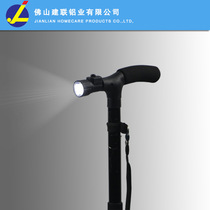 Aluminum alloy non-slip crutches retractable with folding LED light elderly crutches lightweight hiking stick