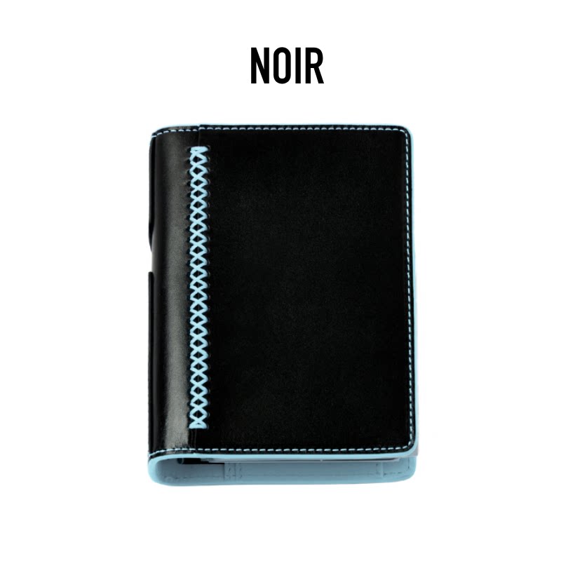 [September 18] Noir M5A7 Black Color Block Vegetable Tanned Journal