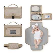 New portable baby diaper pad for outdoor travel foldable waterproof diaper including shoulder straps and wipes pocket