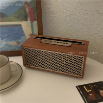 Recommended by the original and suitable store owner ~ High-looking Bluetooth audio retro wooden ins gift portable wireless home low