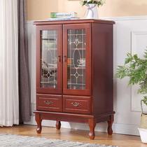 7W restaurant cabinet European glass cabinet sideboard modern simple solid wood tea cabinet cupboard wine cabinet kitchen cabinet batch