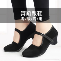 Dance heels special childrens black heels for grade examination Uyghur and Tibetan girls black high-heeled cloth shoes dance heels