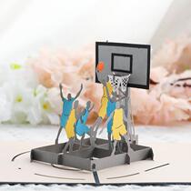 Fathers Day three-dimensional greeting card Korean creative gift for dad basketball paper sculpture blessing message cartoon birthday card