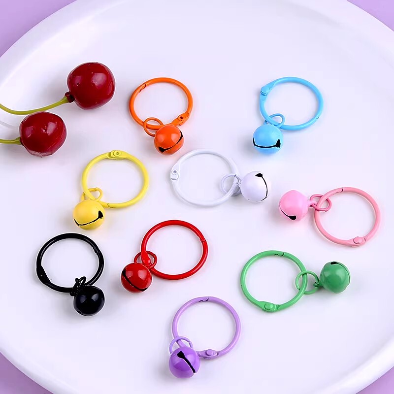 Multi-Colorful Painted Key Ring Metal Bell Pendant Colorful Hanging Ornament Cute Colorful Decoration Pet Supplies Creative