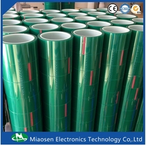 PET high temperature tape mother roll electroplating spray paint insulation non-residue glue green high temperature tape coating manufacturer