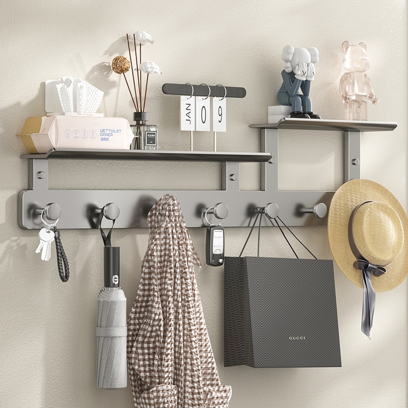 German-Style Entryway Wall-Mounted Coat Rack, No-Drill Hook for Hanging Clothes, Bags, and Storage Rack