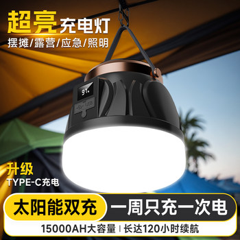 Solar Rechargeable Light Bulb for Street Stalls, Night Market Lights, Led Street Lights, Household Power Outage Emergency Lighting, Outdoor Camping Lights