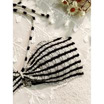European and American new popular bikini split striped printed swimsuit female sexy beach vacation swimwear spot foreign trade