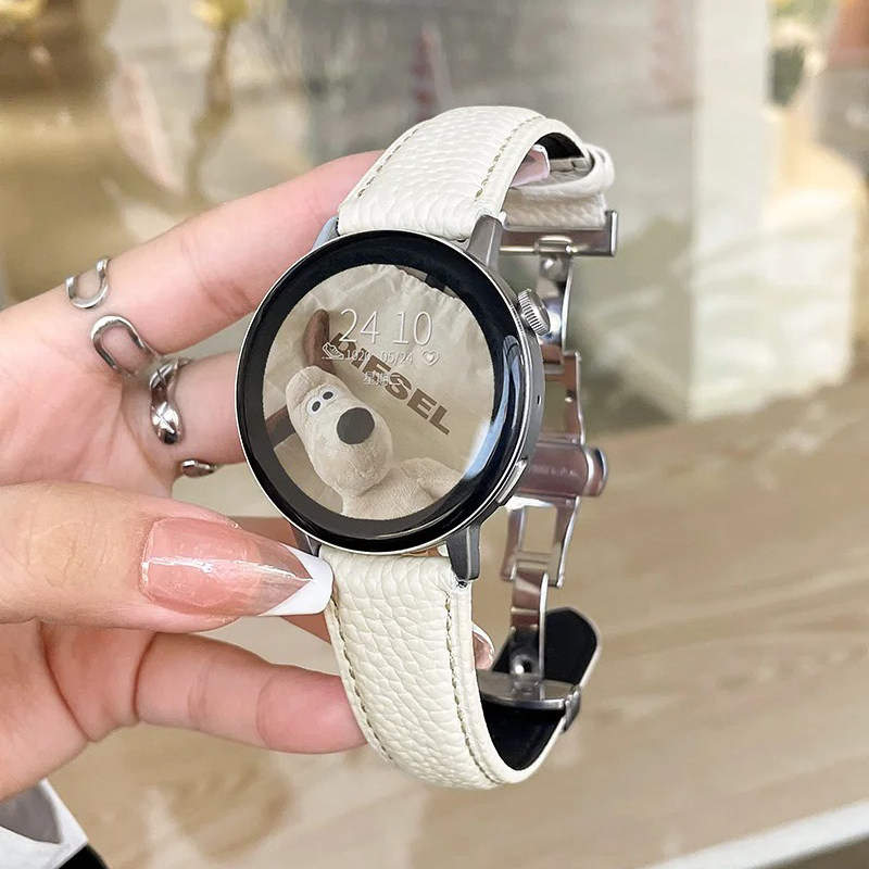 女士智能手表蓝牙电话离线支付荔枝纹多功能心率血压情侣运动手环