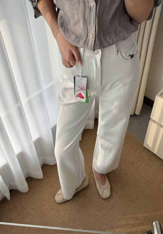 【Poisonous Poetry Selection】6639 Four-Way Stretch Pony Embroidery Cigarette Jeans - Non-See-Through - Order a Size Smaller if You'Re between Sizes