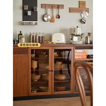 Nordic solid wood sideboard home small apartment wall-mounted multi-functional slate console kitchen medieval storage cabinet