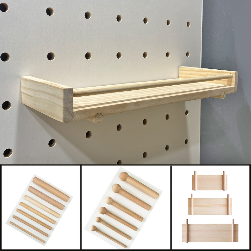 Cave board storage rack Customized solid wood hanging board decoration entrance entrance partition wooden stick accessories storage rack
