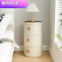 In creative plastic multi-layer storage cabinet in Nordic small round bedroom bedside cabinet modern minimal edge cabinet