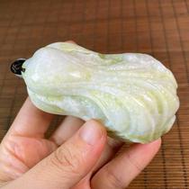 Natural blue field jade cabbage handpieces paper toys mens and womens jewelry raw stones bare stones jade hand ornaments