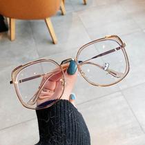 2023 new anti-blue light glasses for women creative cat-eye myopia glasses frames internet celebrity fashion plain glasses