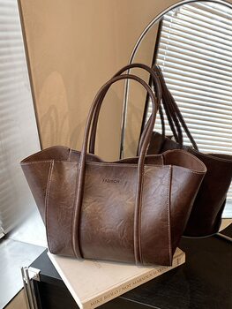 Commuting tote bag women's 2025 winter new retro fashion shoulder bag korean version niche trendy women's bag