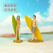 New product heart sand table sand table figure Mediterranean sailing male and female surfer A-690
