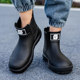 Новые стильные резиновые сапоги для мужчин и женщин, модные резиновые сапоги с короткими трубками и большим носком.