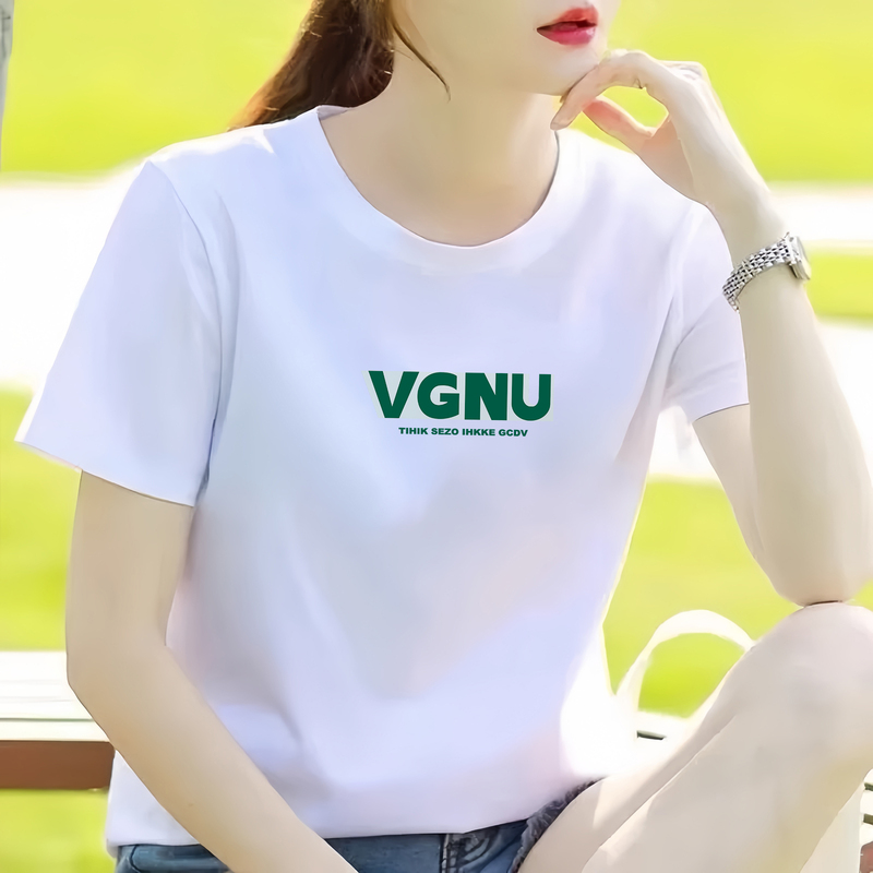 European Style White Summer 2026 New Pure Cotton Short-Sleeve T-Shirt for Women, Half-Sleeve, Age-Reducing, Casual, Stylish Top