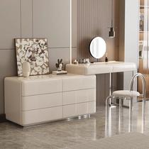 Master bedroom solid wood dressing table storage cabinet bedside cabinet dresser integrated desk bedroom simple modern cream style