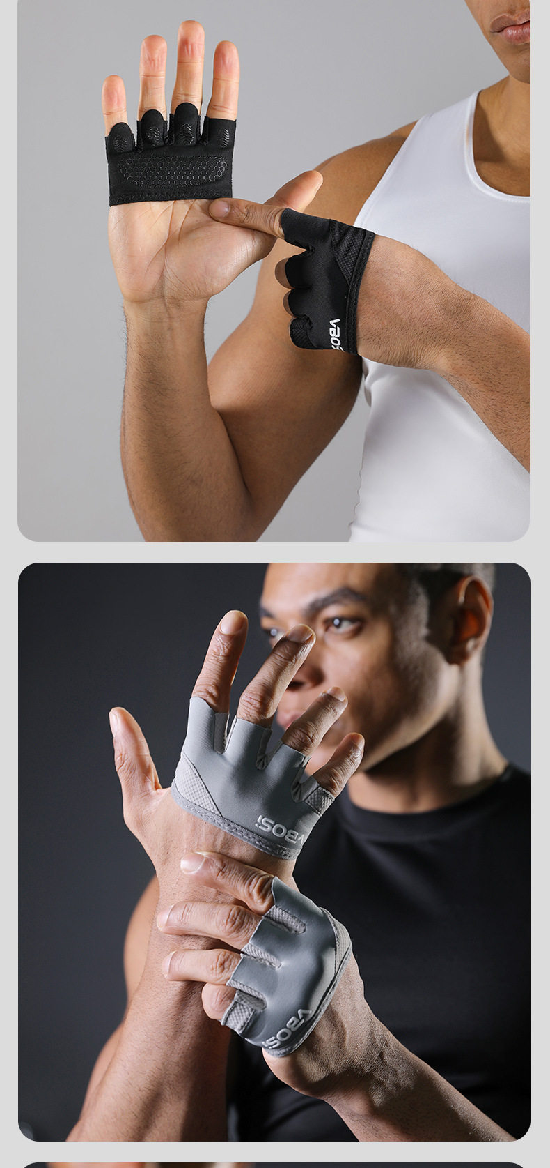 Перчатки для йоги 运动健身手套器械训练单杠引体向上半掌四指截防滑防起茧专业男女